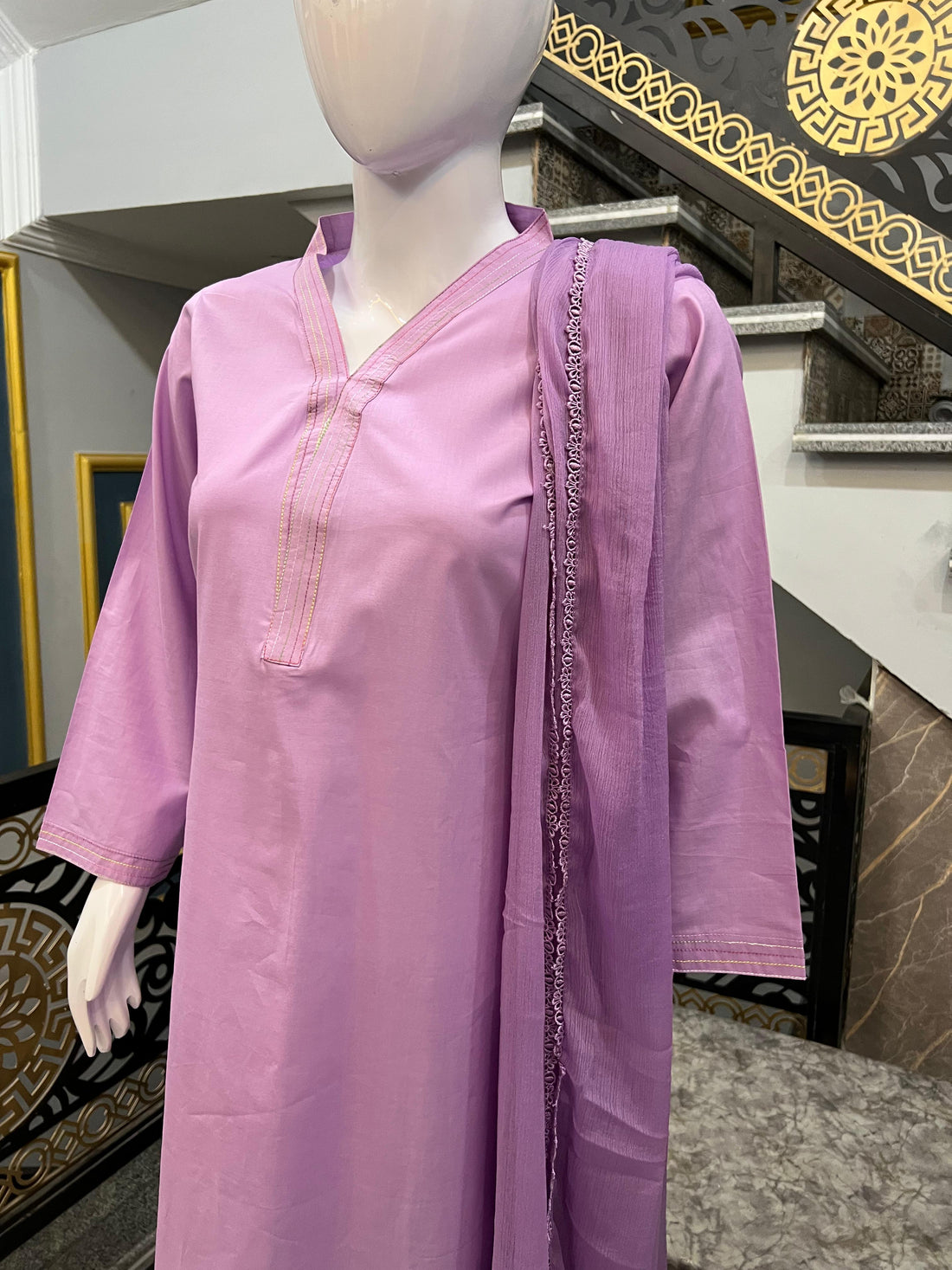 Sadgi Premium Collection – Lavender Lilac 3 Piece Suit ( baby Pink )